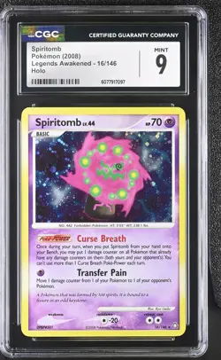 CGC 9 MINT Spiritomb 2008 Legends Awakened 16/146 Holo Pokemon Card - Image 1