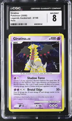 CGC 8 Giratina 2008 Legends Awakened 4/146 Holo Pokemon Card - Image 1