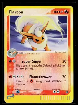 Flareon 5/100 EX Sandstorm Reverse Holo Rare Pokemon TCG Card 2003 DAMAGED - Image 1