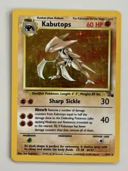 Pokemon Card / Kabutops 9/62 Holo Rare 1999 Fossil Pokemon Card EX - Image 1