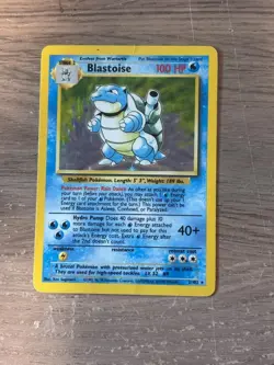 Blastoise 2/102 Holo Rare Base set Pokemon Card 1999 Moderate - Image 1