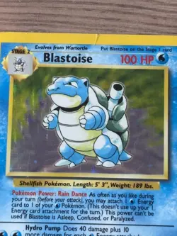 Blastoise 2/102 Holo Rare Base set Pokemon Card 1999 Moderate - Image 4