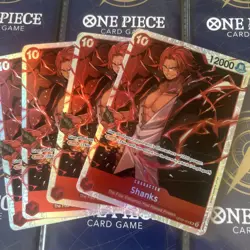 SHANKS OP09-004 SUPER RARE foil One Piece card x4 - Image 1
