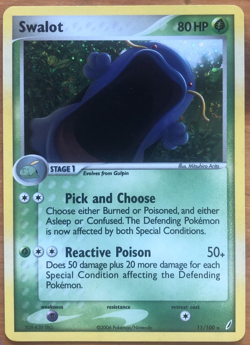 Swalot 11/100 Holo Rare Card 2006 Pokemon TCG EX Crystal Guardians - Image 1