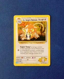 Pokemon Card Lt. Surge's Raticate 016/034 Pokemon Card Game Classic Holo 2023 NM - Image 1