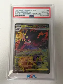 2026 POKEMON ASCENDED HEROES ILLUSTRATION RARE #284 MEGA GENGAR EX PSA 10 - Image 1