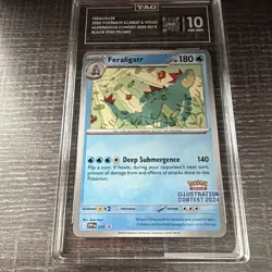 Pokemon TAG Graded 10 Feraligatr Promo Scarlet & Violet 213 Illustration 2025 - Image 1