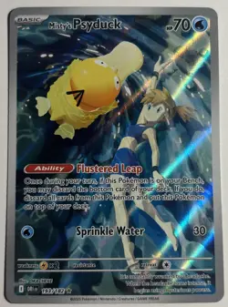 Misty’s Psyduck 193/182 Illustration Rare Holo SV10 Destined Rivals Pokemon NM - Image 1