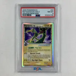2006 POKEMON EX DRAGON FRONTIERS #97 RAYQUAZA EX-HOLO PSA 8 - Image 1