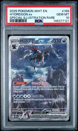 2025 POKEMON WHT EN-WHITE FLARE SPECIAL ILLUSTRATION RARE HYDREIGON EX PSA 10 - Image 1
