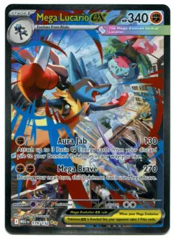 Pokemon TCG Mega Lucario EX SIR Mega Evolution 179/132 NM - Image 1