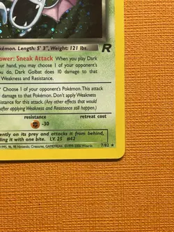 Dark Golbat 7/82 Holo Rare Team Rocket Pokemon NEAR MINT - Image 3
