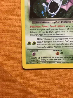 Dark Golbat 7/82 Holo Rare Team Rocket Pokemon NEAR MINT - Image 4