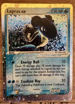 Pokemon Lapras ex 99/109 EX Ruby Sapphire Holo 2003 Vintage LP - Image 1