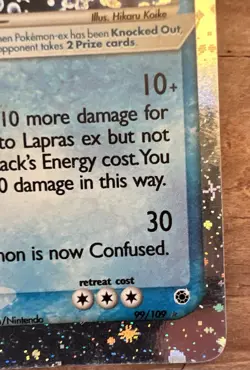 Pokemon Lapras ex 99/109 EX Ruby Sapphire Holo 2003 Vintage LP - Image 5