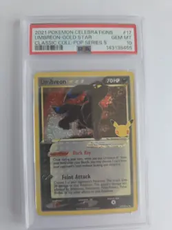 2021 Pokemon Celebrations Umbreon Gold Star Classic Collection PSA 10 - Image 1
