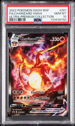 2022 POKEMON SWSH BLACK STAR PROMO #261 FULL ART/CHARIZARD VMAX PSA 10 - Image 1