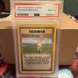 1999 Pokemon Base Set Unlimited #76 Pokemon Breeder Gem Mt PSA 10 - Image 1