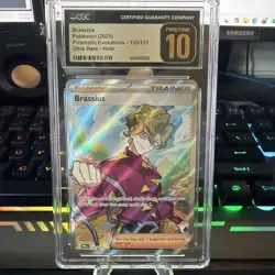 2025 Pokemon Prismatic Evolutions Rare Holo Brassius Cgc Pristine 10 - Image 1