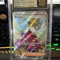 2025 Pokemon Prismatic Evolutions Rare Holo Brassius Cgc Pristine 10 - Image 3
