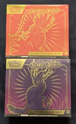 Pokemon Scarlet and Violet Base Set Elite Trainer Box ETB Both Sealed - Image 1