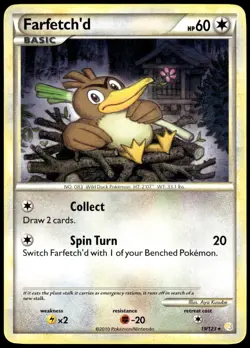 Farfetch'd 19/123 Rare HeartGold & SoulSilver Pokemon MP - Image 1