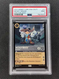 2023 Disney Lorcana The First Chapter Gen Con '23 Mickey Mouse #11 PSA 9 MINT - Image 1