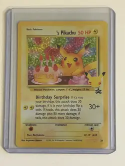 Pokemon Pikachu TCG Celebrations Birthday Promo Holo Card #24 - Image 1