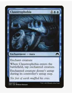 MTG Claustrophobia #50 Magic Origins (ORI) Near Mint NM in Protective Sleeve - Image 1