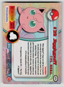 Jigglypuff #39 Topps Trading Cards Series 1 Pokemon MP - Image 2