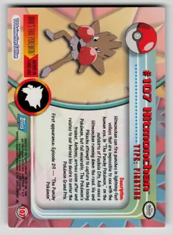 Hitmonchan #107 Topps Trading Cards Series 2 Pokemon LP - Image 2