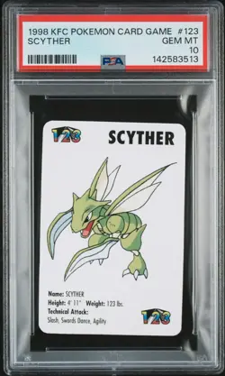 SCYTHER KFC Card Game #123 PSA 10 Vintage Pokemon [Nostalgium] - Image 1