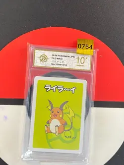 2019 Pokemon Raichu Playing Card Japanese Old Maid Grade10 0754 - Image 1