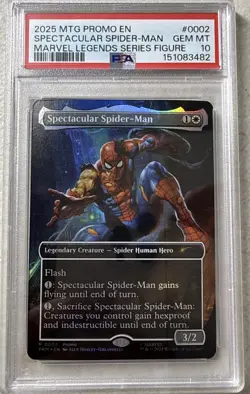 2025 MTG PROMOS MARVEL LEGENDS SERIES FIGURE SPECTACULAR SPIDER-MAN PSA 10 - Image 1