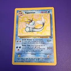 Pokemon TCG Vaporeon Jungle Series Holo Rare 12/64 LP Unlmited Vintage Pokemon - Image 1