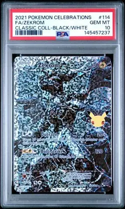 2021 POKEMON CELEBRATIONS CLASSIC COLL #114 FULL ART/ZEKROM PSA 10 - Image 1