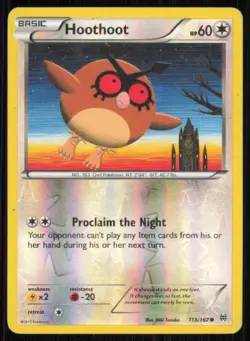 Hoothoot 119/162 Common BREAKthrough Pokemon Reverse Holo Lightly Played - Image 1