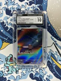 CGC 10 Cleffa 113/108 AR Art Rare Ruler of the Black Flame sv3 Pokemon - Image 1