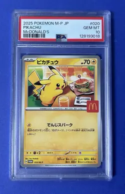 2025 Pokemon M-P JP Pikachu McDonald’s #020 PSA 10 GEM MT - Image 1