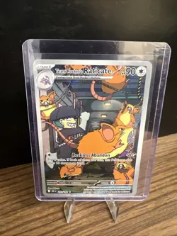 Team Rocket's Raticate 202/182 Illustration Rare Destined Rivals Pokemon NM - Image 1