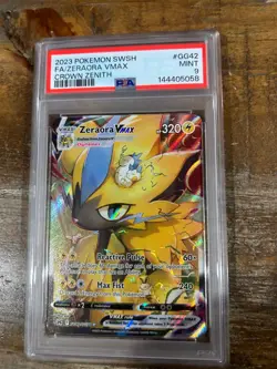 POKEMON 2023 Crown Zenith Full Art ZERAORA Vmax #GG42 PSA 9 Mint RARE - Image 1