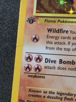 Moltres 1st Edition 12/62 Fossil Holo Rare Pokemon Card WOTC - Image 3