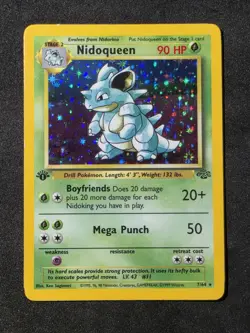 Nidoqueen 1st Edition 7/64 Jungle Holo Rare Pokemon Card - Image 1