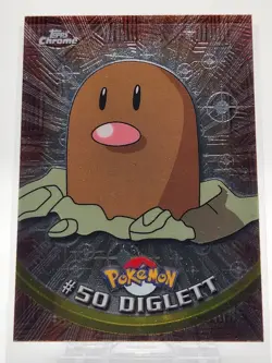 MINT Pokemon Topps Chrome #50 Diglett Silver Foil Card - Image 1