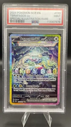 Pokemon TCG Terapagos EX Stellar Crown Special Illustration Rare Card PSA 9 - Image 1