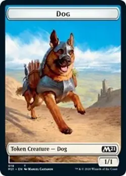 Dog // Griffin Double-Sided Token [Core Set 2021 Tokens] Lightly Played Foil - Image 1