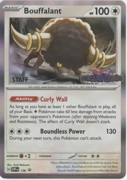 Bouffalant Pokemon Stellar Crown Staff Promo #136 - Image 1