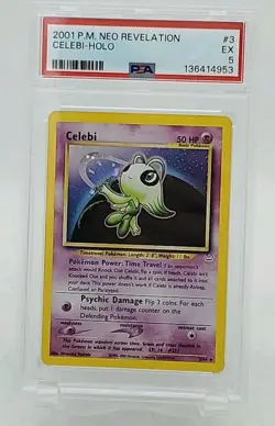 PSA 5 EX Celebi Neo Revelation Holo Rare Pokemon Card 3/64 - Image 1