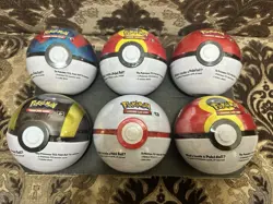 6x Pokemon TCG Pokeball Tins - 18 Booster Packs Factory Sealed - Image 1