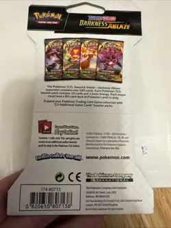 2020 Pokemon Sword & Shield DARKNESS ABLAZE Hanger Booster Pack Factory Sealed 820650807138 - Image 2